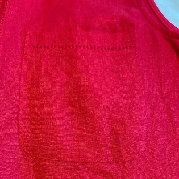 Westbound 100% Linen Red Sleeveless Shirt Top in Size Small. - Picture 2 of 10